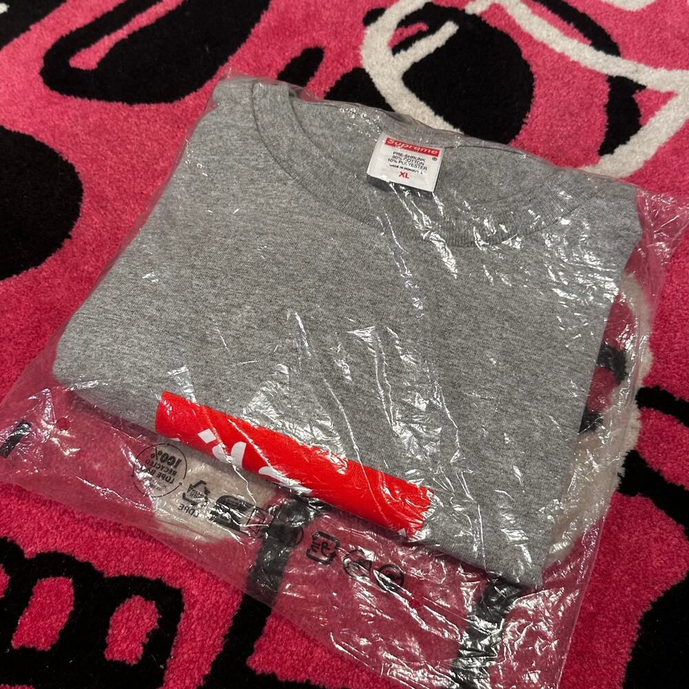 Supreme Arabic Box Logo Tee – Heather Grey – Size XL – New - Picture 1 of 5
